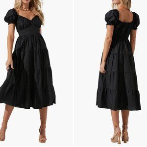 ASTR the Label - Sweetheart Neck Tiered Ruffle Cotton Dress NWT